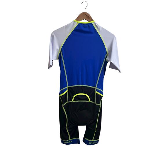 NWT SPARX Men’s Triathlon Skinsuit Large Blue Cycling / Tri Suit Zip Front - Picture 3 of 14